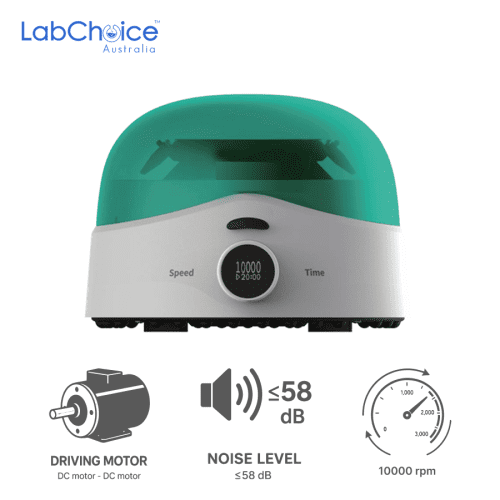 Compact High-Speed Micro Centrifuge for 2 mL, 1.5 mL and PCR Tubes, 10,000 rpm