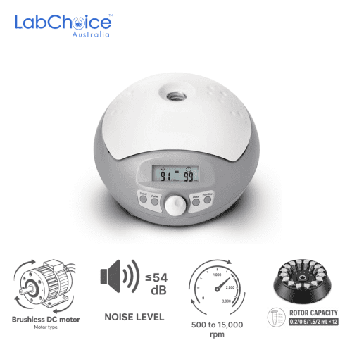 LCD High-Speed Mini Centrifuge with 12-Place for 2 ML Tubes, up to 15,000 rpm